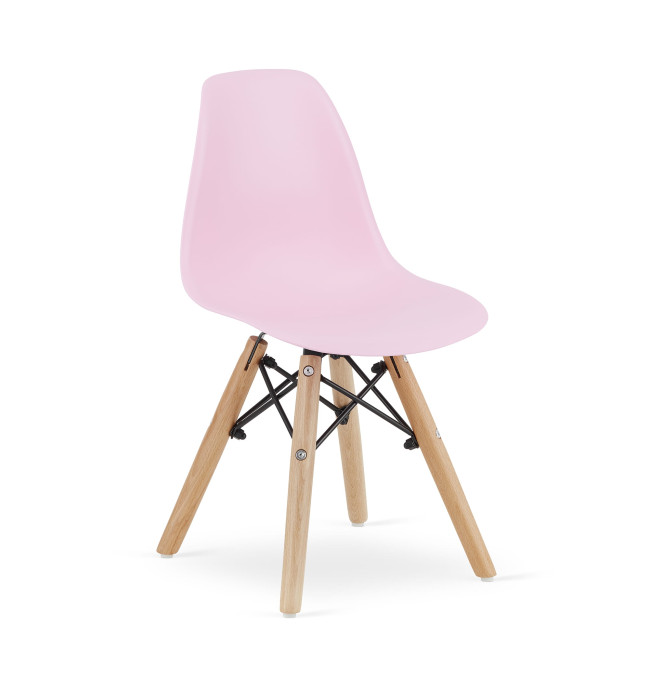 Set dvou jídelních židlí ZUBI růžové (hnědé nohy) 2ks