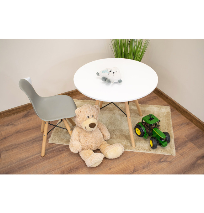 Jídelní židle ZUBI - šedá (hnědé nohy)