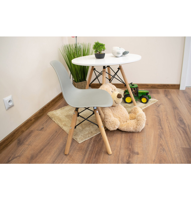 Set tří jídelních židlí ZUBI šedé (hnědé nohy) 3ks