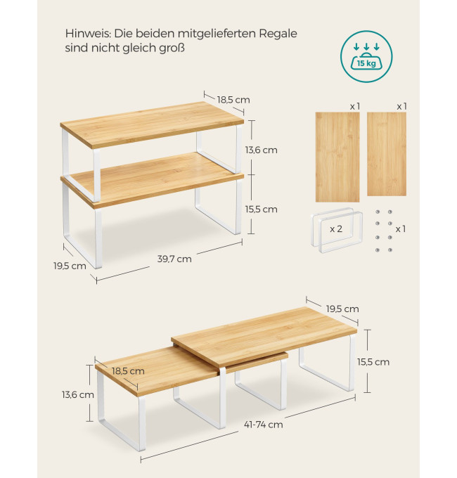 Set 2 kuchyňských polic KCS200W01