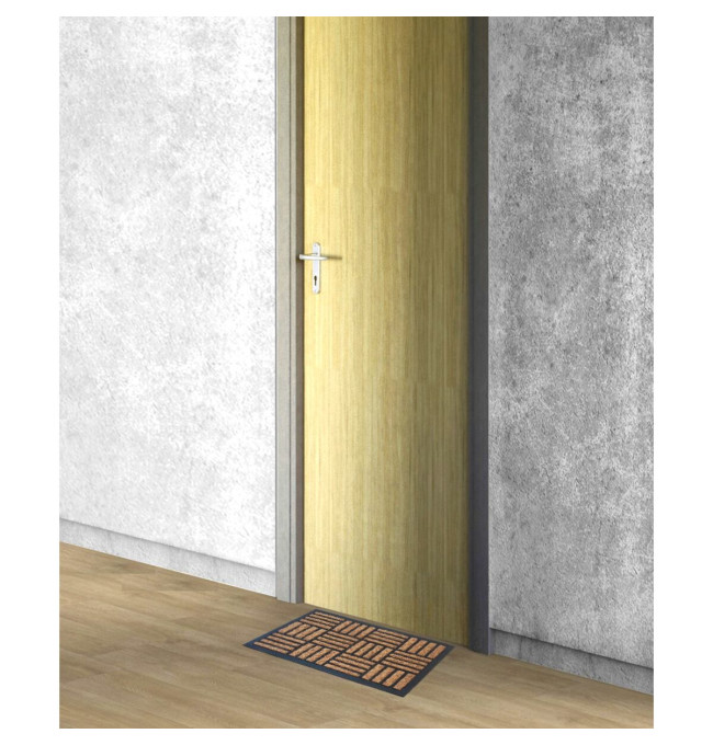 Rohožka Squares hnědá / černá