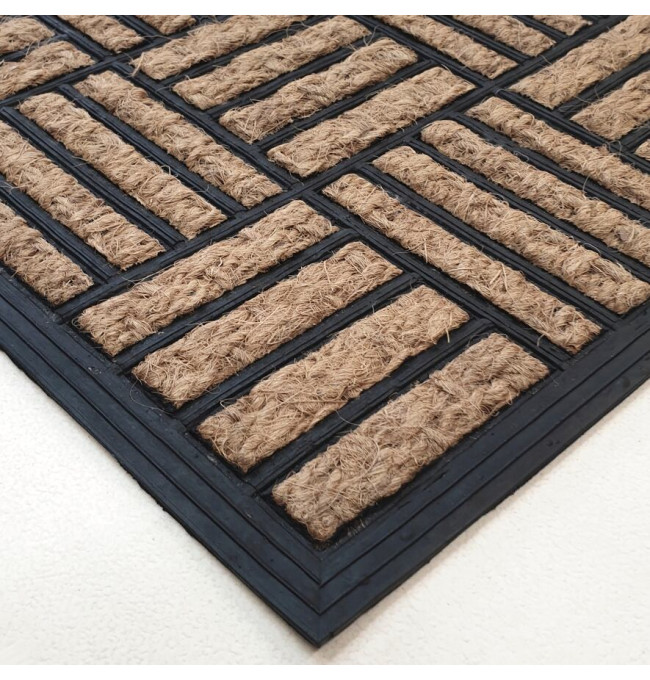 Rohožka Squares hnědá / černá
