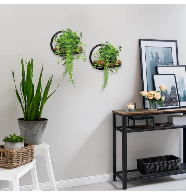 Nástěnný stojan na květiny EBRO RUSTIC LOFT hnědý