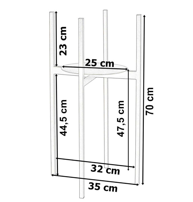 Stojan na kvety TORRE černý 70 cm