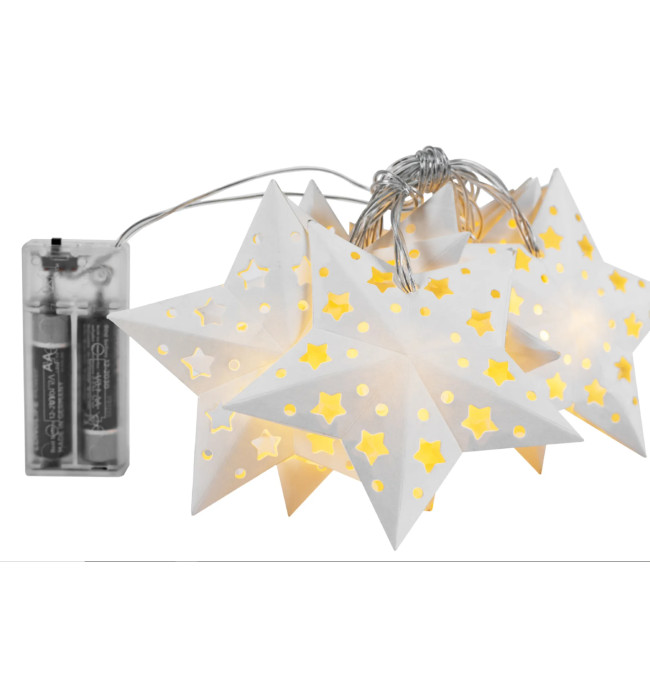 LED girlanda CD008 papírové hvězdy