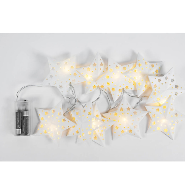 LED girlanda CD008 papírové hvězdy