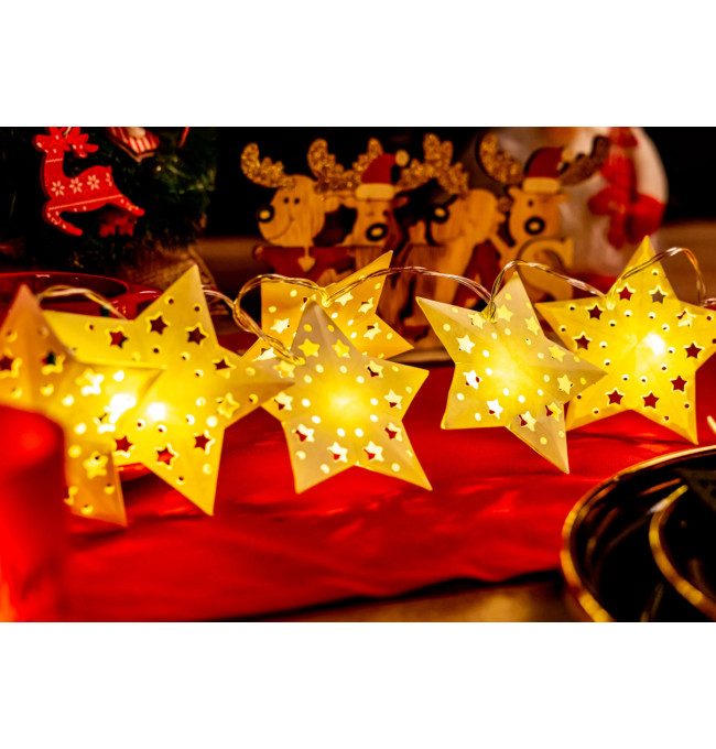 LED girlanda CD008 papírové hvězdy