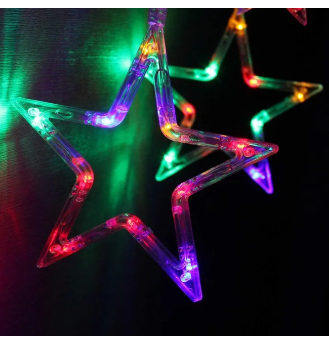 LED závěs CD002-138 barevné hvězdy, s dálkovým ovládáním