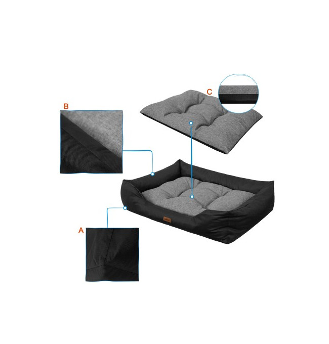 Pelíšek PUFFY R5 EKOMAT černá/grafitová matrace, ekolen