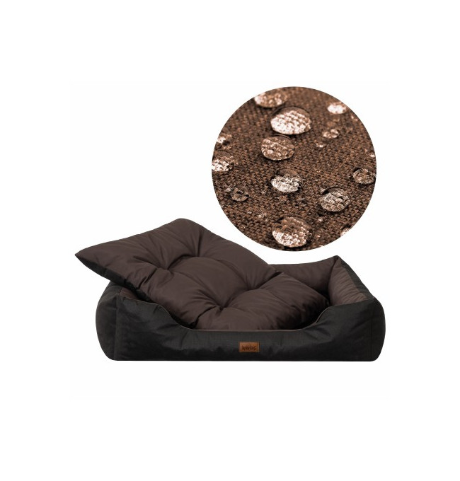 Pelíšek PUFFY R3 hnědý / černý, oxford