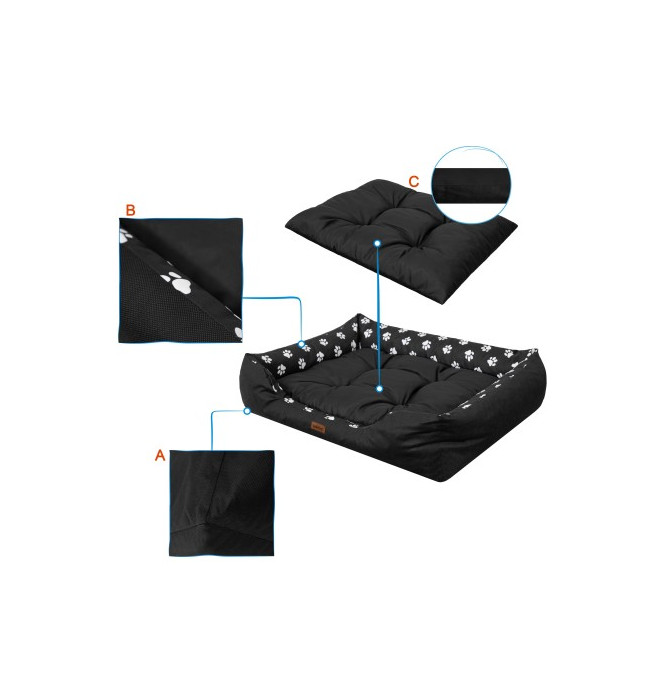 Pelíšek PUFFY R3 černé tlapky, prestige