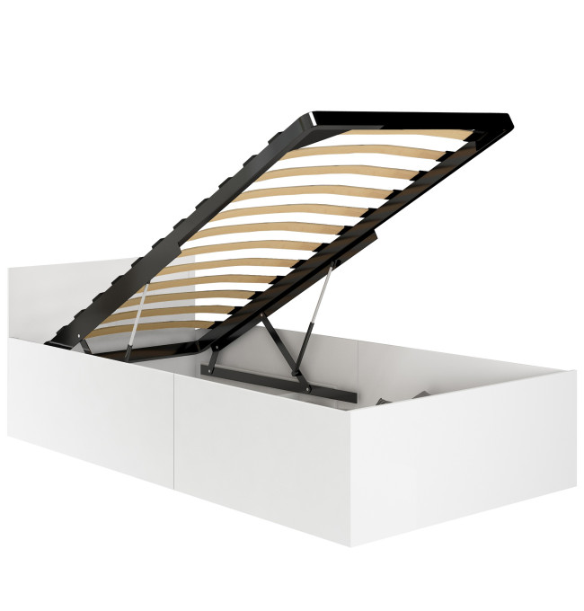 Jednolůžková postel s roštem a matrací 90x200 cm, bílá