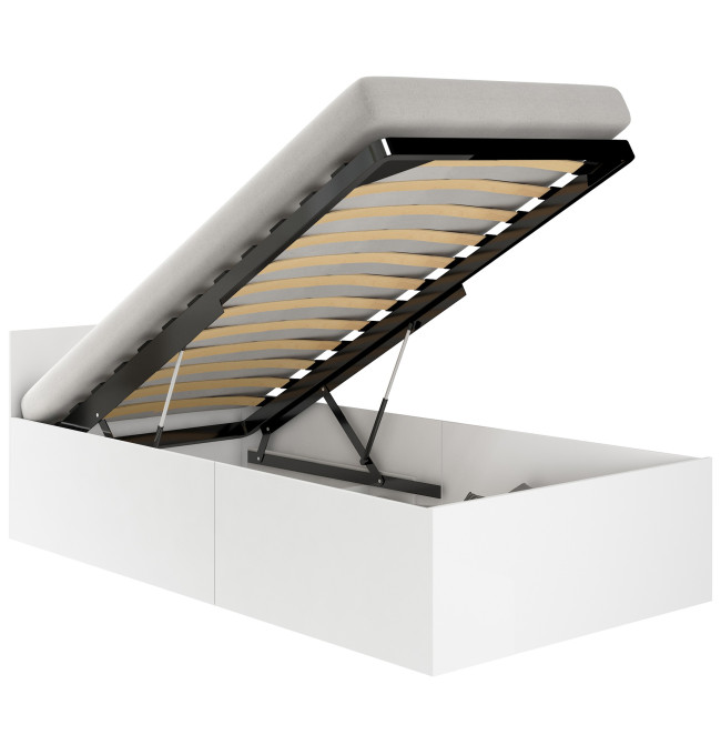 Jednolůžková postel s roštem a matrací 90x200 cm, bílá