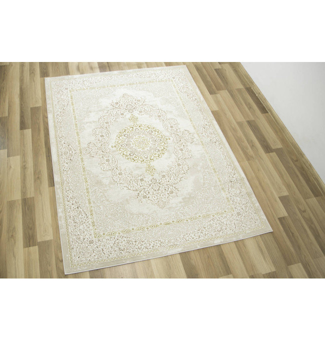 Koberec Allora Plus B826A lesklý krémový/zlatý