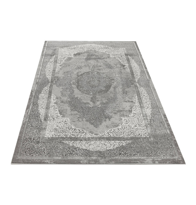 Koberec Allora Plus B826A ornament, šedý / stříbrný