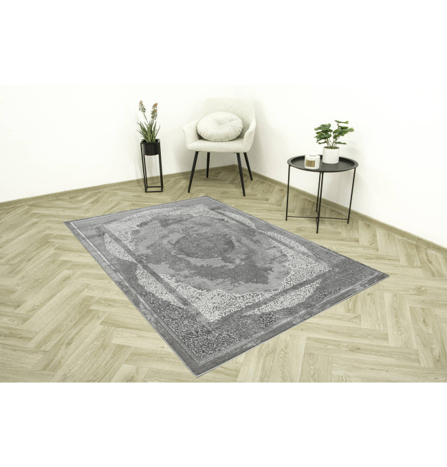 Koberec Allora Plus B826A ornament, šedý / stříbrný