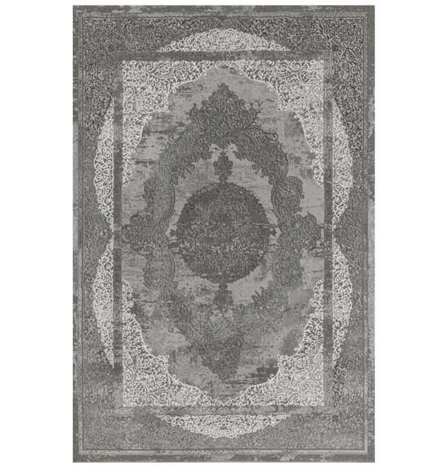 Koberec Allora Plus B826A ornament, šedý / stříbrný
