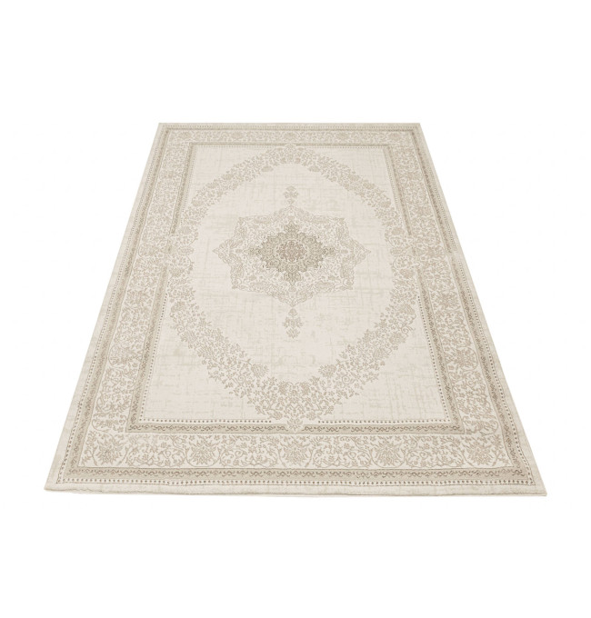 Koberec Allora Plus F344A Ornament, krémový / stříbrný