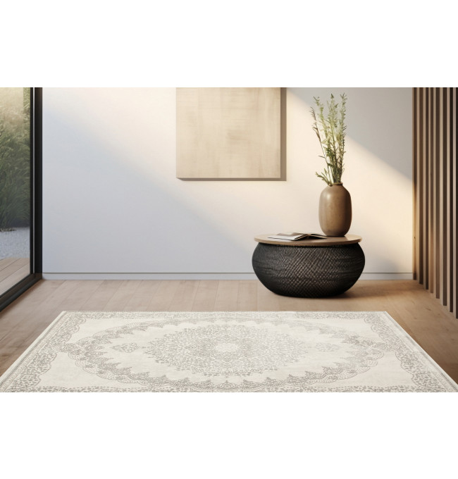 Koberec Allora Plus F345A ornament, stříbrný / šedý