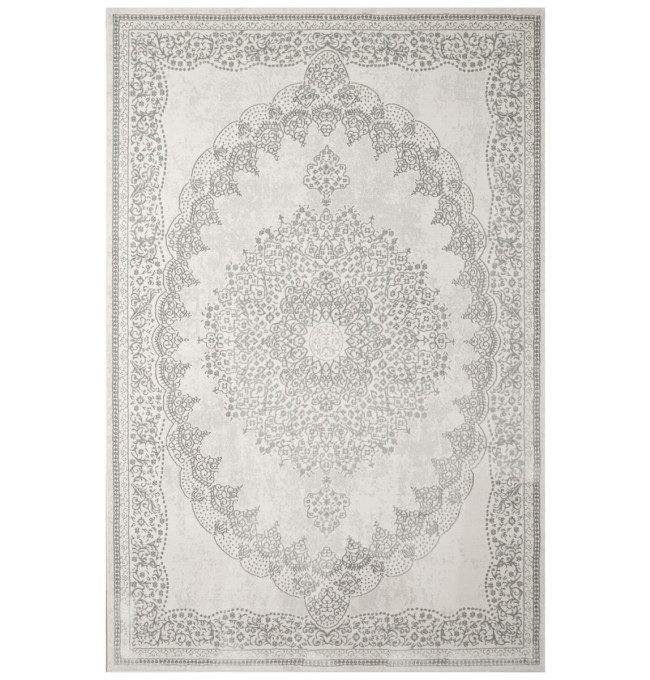 Koberec Allora Plus F345A ornament, stříbrný / šedý