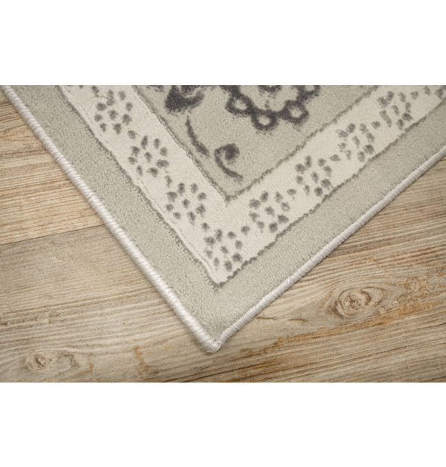 Koberec Allora Plus F346A ornament / rám, stříbrný / šedý