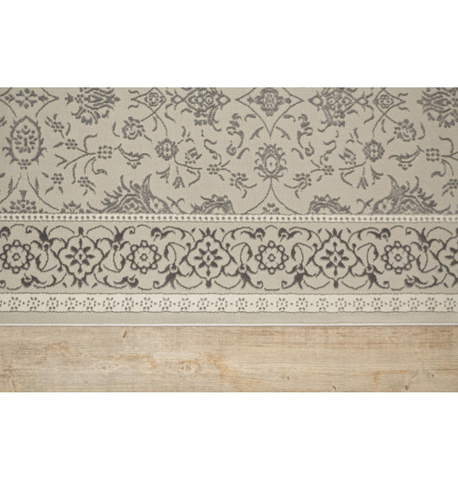 Koberec Allora Plus F346A ornament / rám, stříbrný / šedý