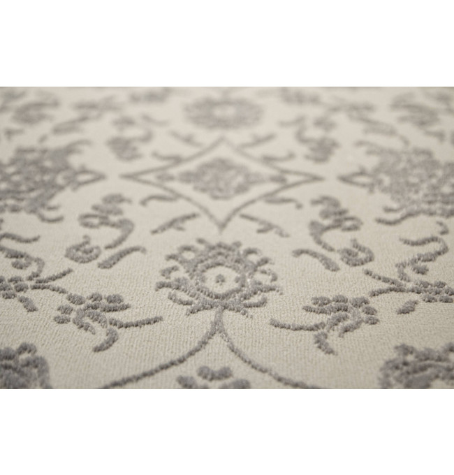 Koberec Allora Plus F346A ornament / rám, stříbrný / šedý