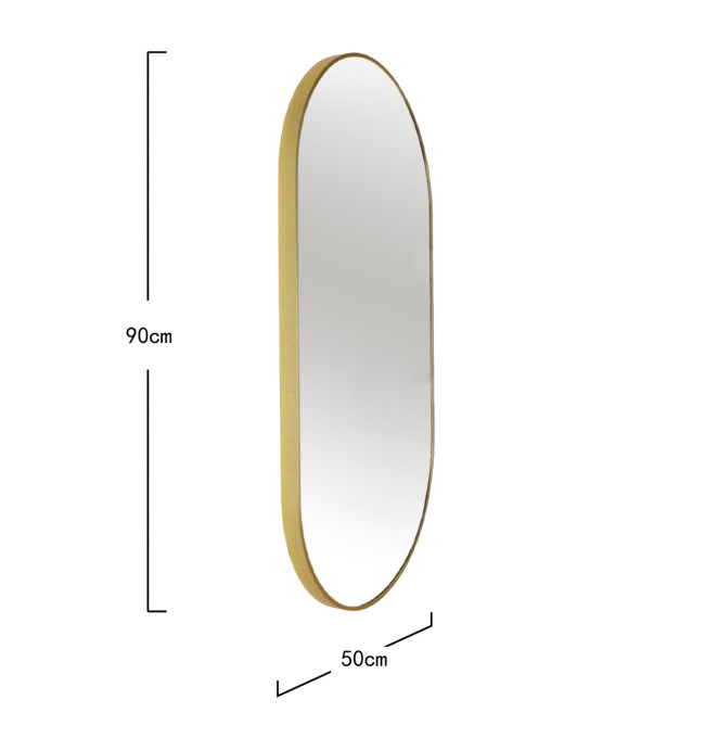 Závěsné oválné zrcadlo ELORA zlaté 872063