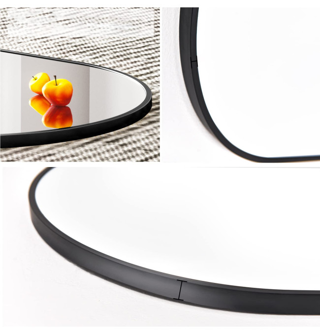 Oválné zrcadlo černé 80 cm