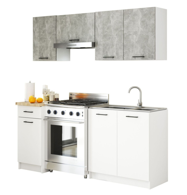Kuchyňská linka OLIWIA 1.8 m beton / bílá