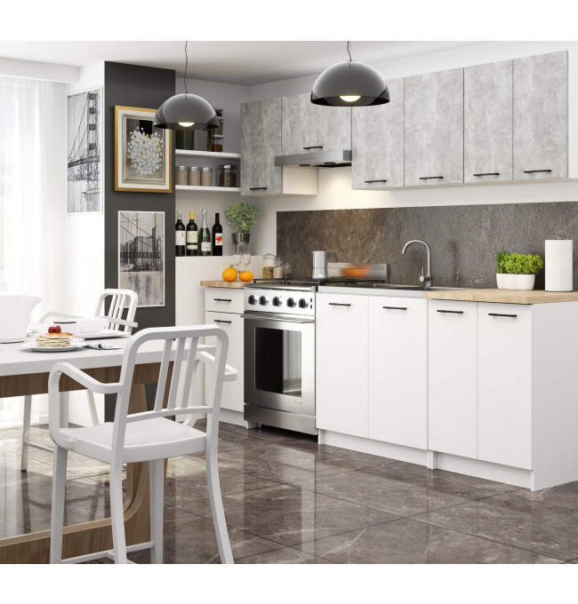 Kuchyňská linka OLIWIA 2.4 m beton / bílá