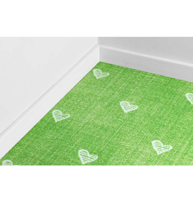 Metrážový koberec HEARTS zelený