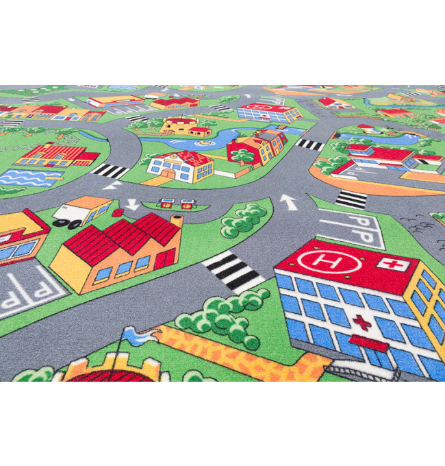 Metrážový koberec LITTLE VILLAGE šedý