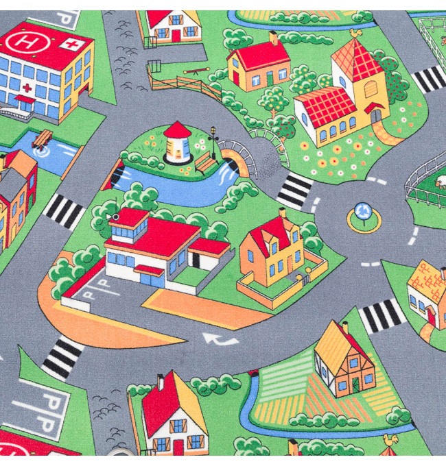 Metrážový koberec LITTLE VILLAGE šedý