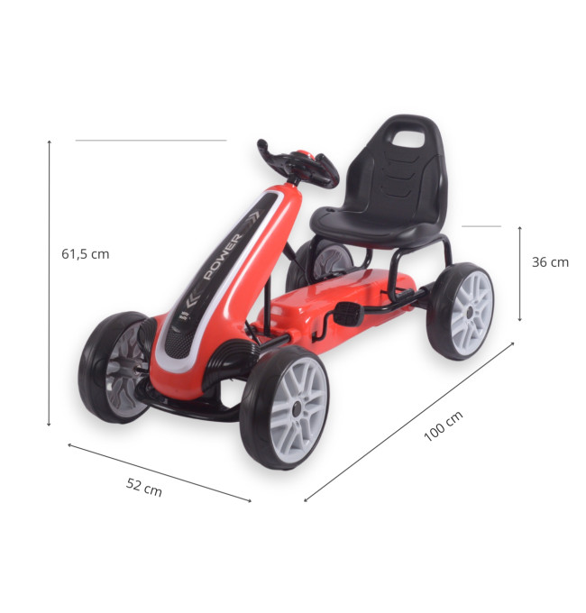 Šlapací motokára POWER červená