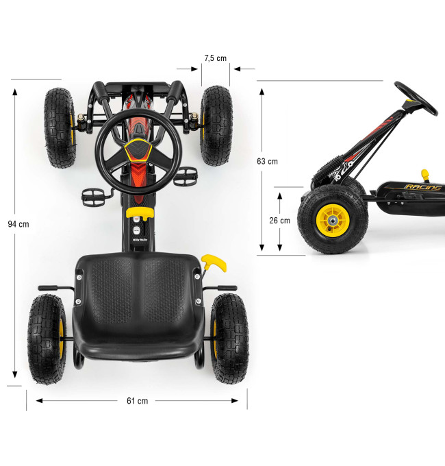 Šlapací motokára Thor černá