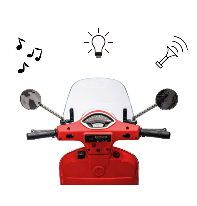 Elektrický skútr Vespa GTS Super červený