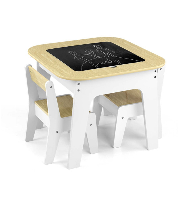 Dětský stůl Olaf Blocks bílý se dvěma židlemi