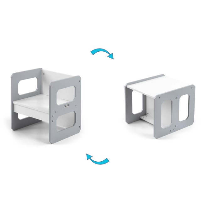 Dětský stůl Stella 3v1 šedý s židlí