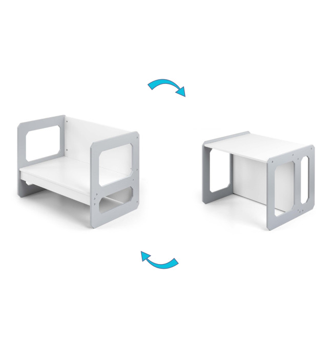 Dětský stůl Stella 3v1 šedý s židlí