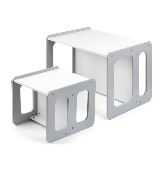 Dětský stůl Stella 3v1 šedý s židlí