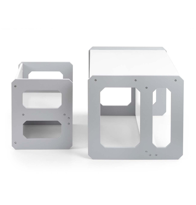 Dětský stůl Stella 3v1 šedý s židlí