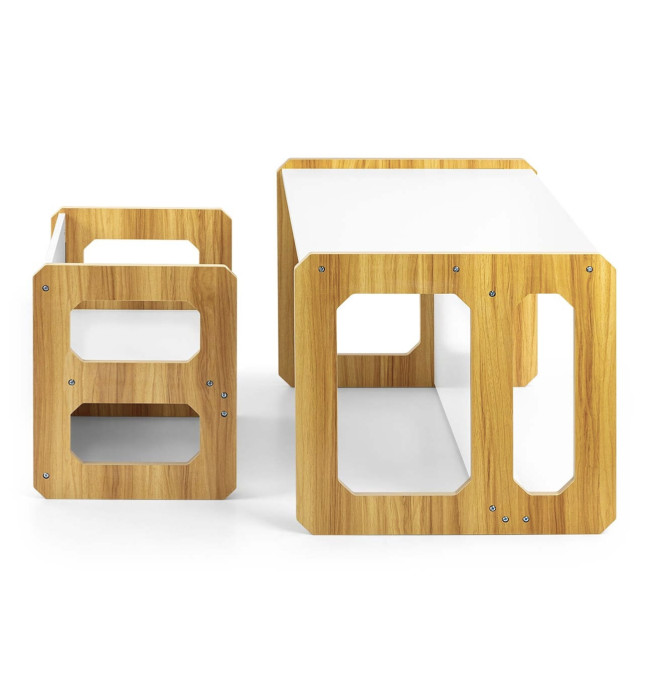 Dětský stůl Stella 3v1 naturální se židlí