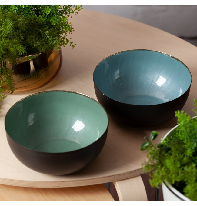 Dekorativní miska DORA 01 černá / tyrkysová