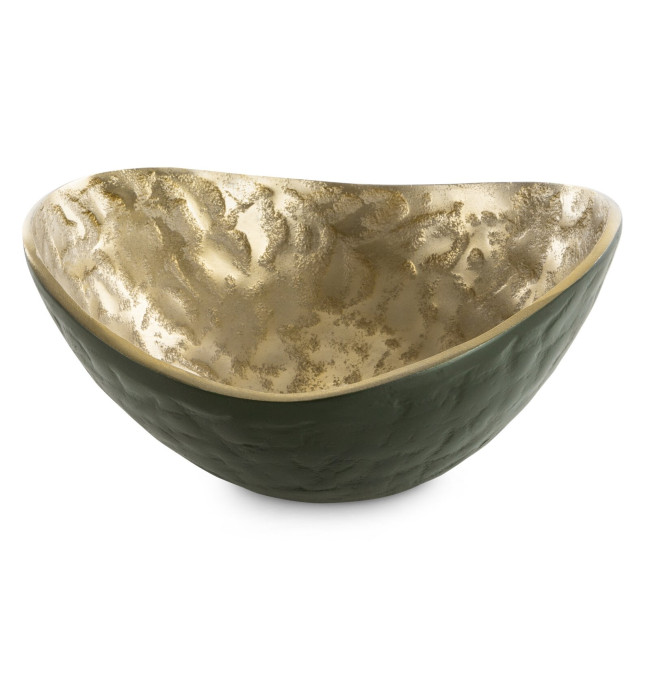 Dekorativní miska PEDRO1 06 tmavě zelená / zlatá