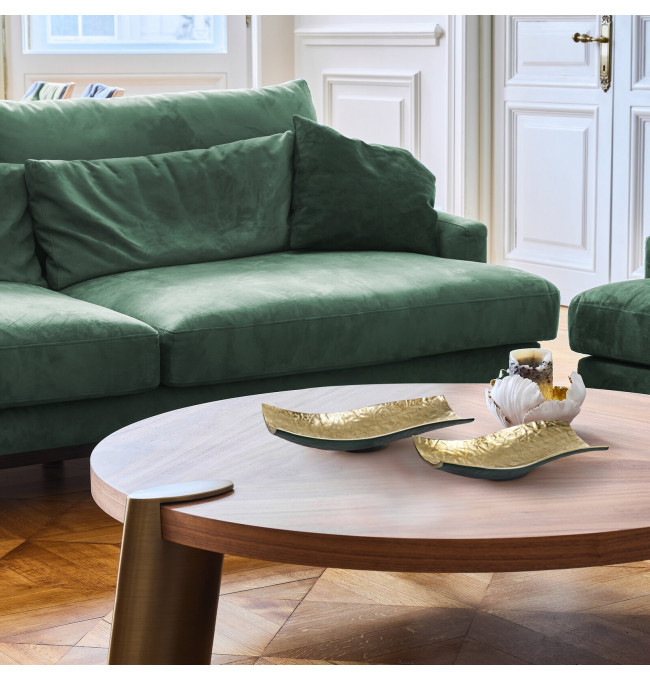 Dekorativní miska PEDRO2 03 tmavě zelená / zlatá