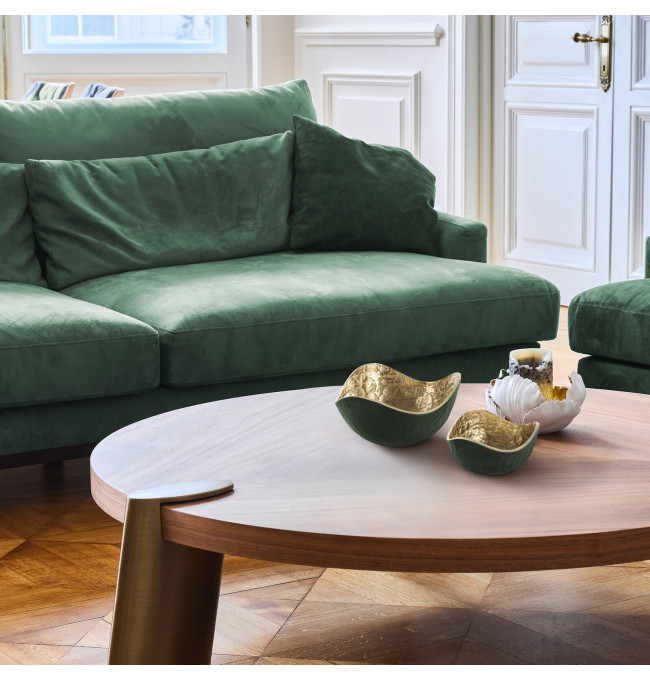 Dekorativní miska PEDRO3 04 tmavě zelená / zlatá