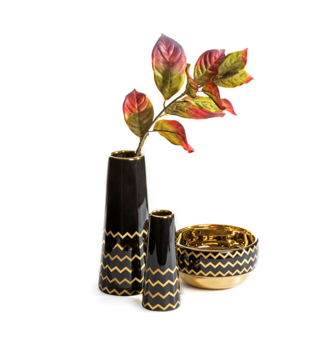 Dekorativní miska THEA1 01 černá / zlatá