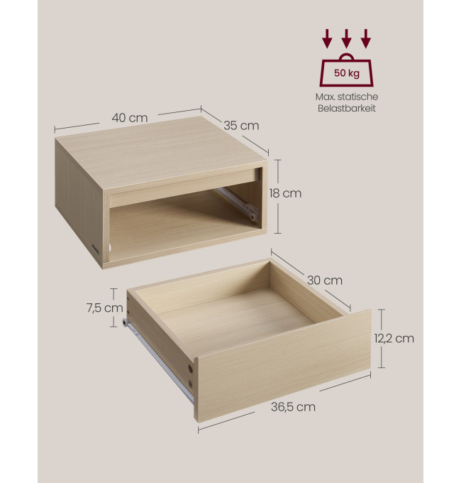 Set dvou závěsných nočních stolků LET854N01 (2ks)