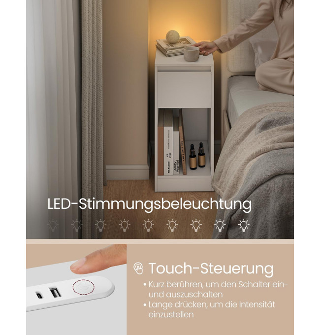 Set dvou nočních stolků s LED osvětlením LET710W01 (2 ks)